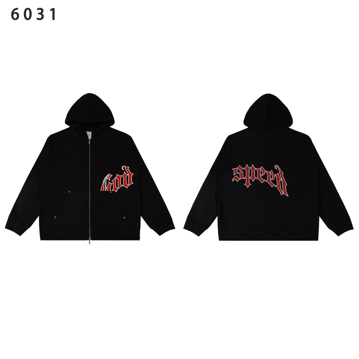 Godspeed Contrast Gothic Zip Hoodie — hero
