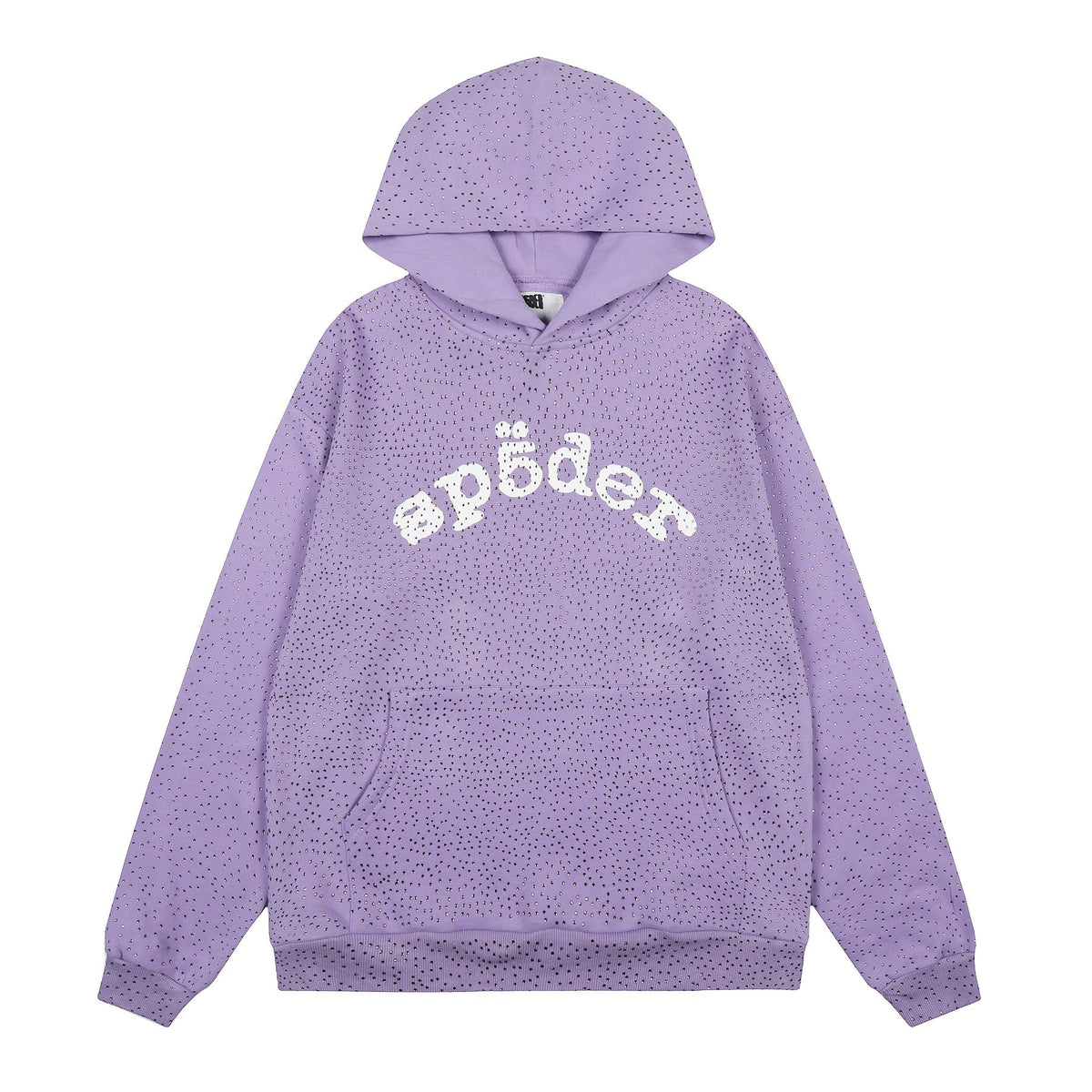 Sp5der Rhinestone Hoodie & Pants Matching Set — front